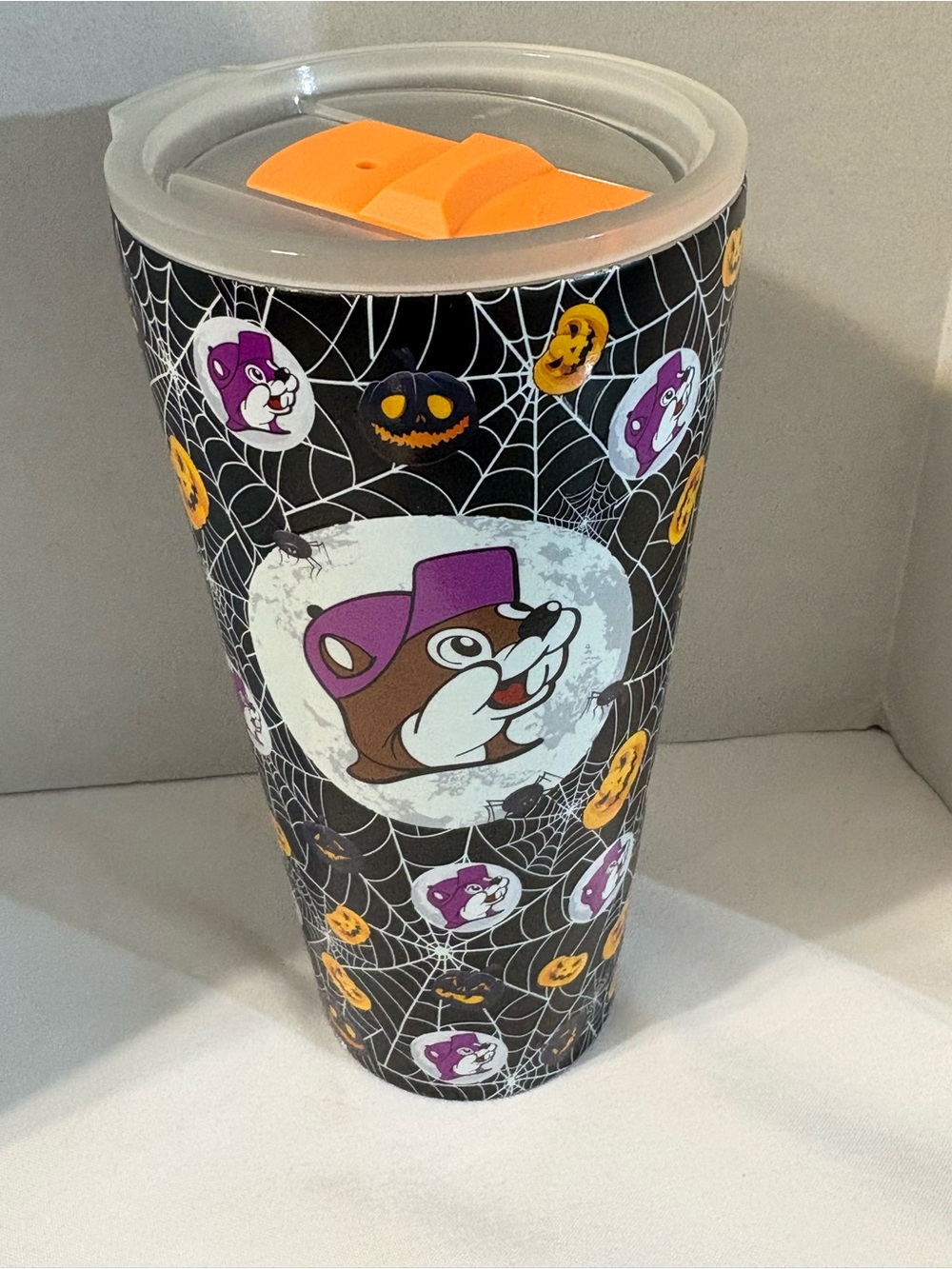Buc-ee's Halloween tumbler Yukon Outfitters festive‎ glow-in-the-dark spiderweb